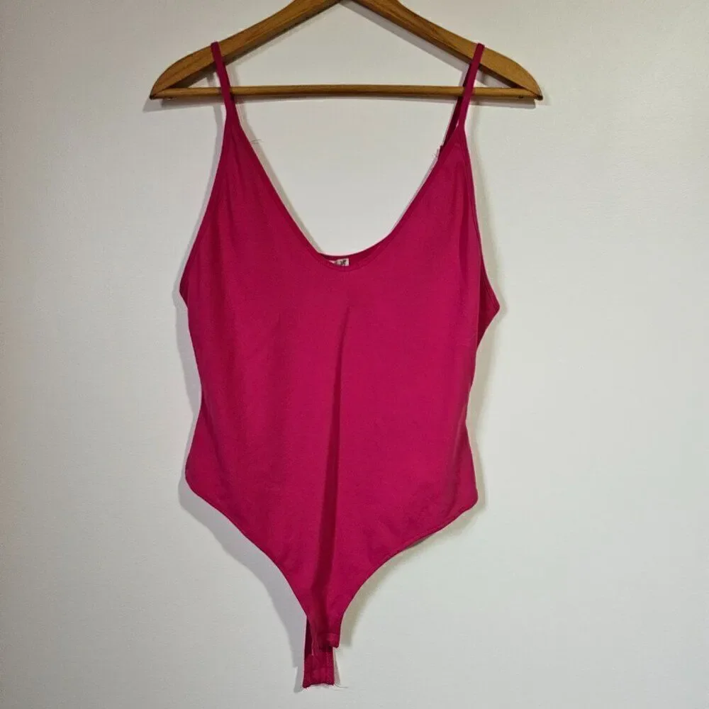 NWT FREE PEOPLE INTIMATELY HOT PINK BODYSUIT SIZE M